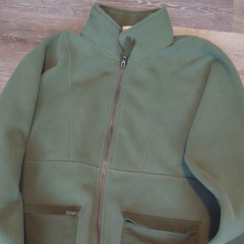 Homage Jacket Adult Medium Green Full Zip Pockets Long Sleeve Fleece Sweater EUC